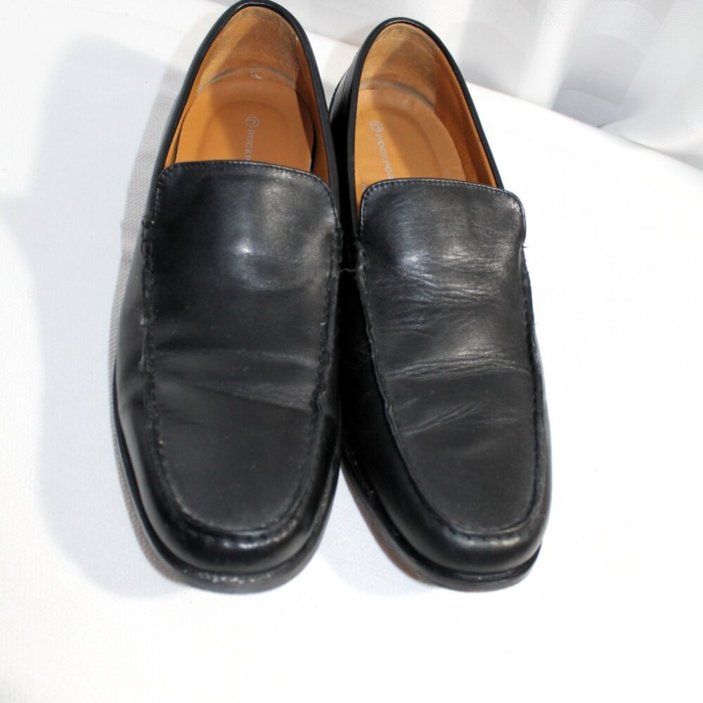 Rockport Classic Venetian Loafers, Black Leather, Men's 10W